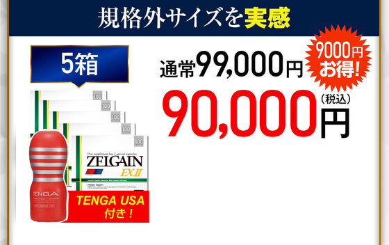 ZELGAIN EXⅡ 5箱 90,000円（税込）9000円お得