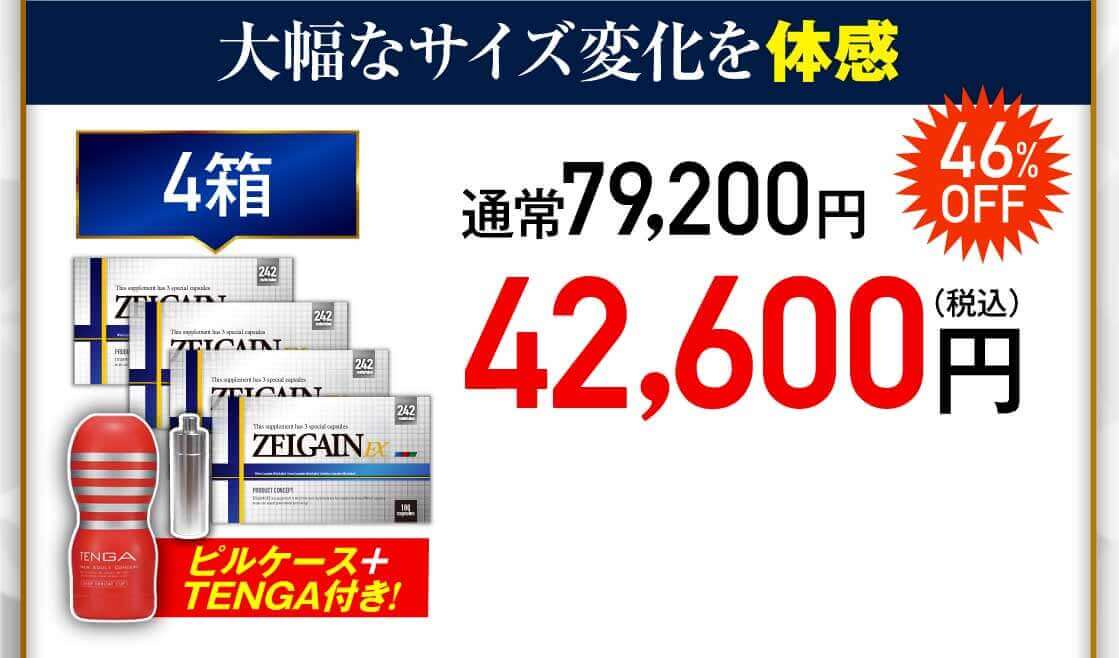 ZELGAIN EX 4箱 46%OFF 42,600円（税込）